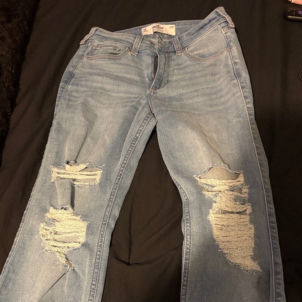 Hollister Light Blue Distressed Boyfriend Jeans